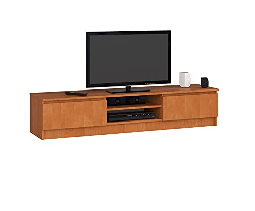 Commode-TV-K-160-Une-tagre-Ouverte-2-tagres-avec-Portes-abattantes--Gauche-et--Droite-H33-x-L160-x-P40-cm-Poids-30-kg-0