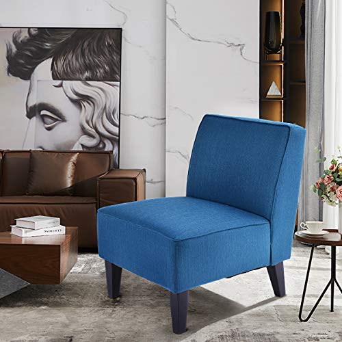 Costway-Fauteuil-dAppoint-sans-Accoudoirs-Canap-Simple-Rembourr-avec-Pieds-en-Bois-de-Pin-Assise-Large-Idal-pour-E-Salon-la-Chambre-Le-Bureau-etc-0