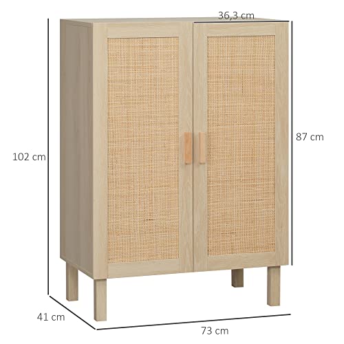 HOMCOM-Buffet-Haut-Meuble-de-Rangement-Design-bohme-Double-Portes-avec-3-tagres-en-cannage-73-x-41-x-102-cm-0-1