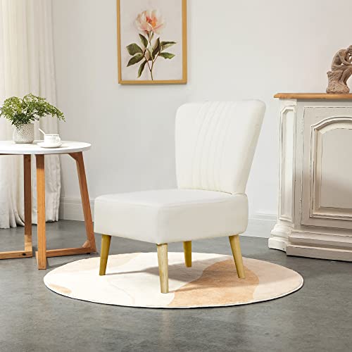 HOMCOM-Fauteuil-scandinave-Fauteuil-Salon-Confortable-Fauteuil-Relax-Fauteuil-Beige-pour-Chambre-Pieds-en-Bois-Massif-revtement-Tissu-Lin-0-0