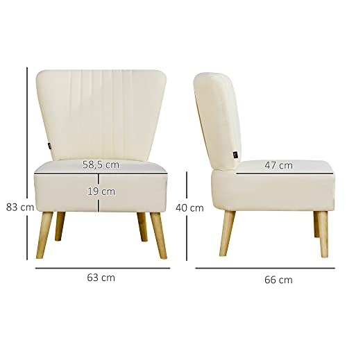 HOMCOM-Fauteuil-scandinave-Fauteuil-Salon-Confortable-Fauteuil-Relax-Fauteuil-Beige-pour-Chambre-Pieds-en-Bois-Massif-revtement-Tissu-Lin-0-1