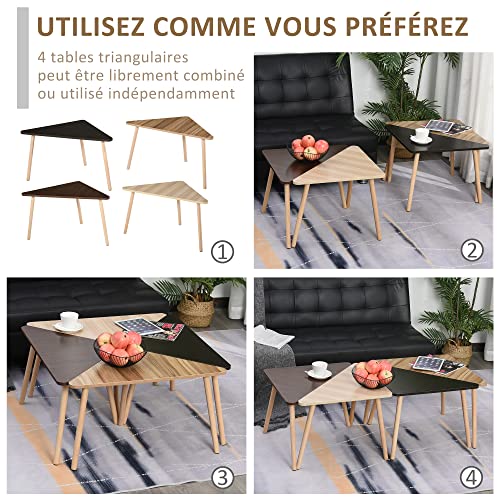 HOMCOM-Lot-de-4-Tables-Basses-Gigognes-Table-de-Salon-Triangle-Bois-80-x-80-x-425-cm-Multi-Couleurs-0-2