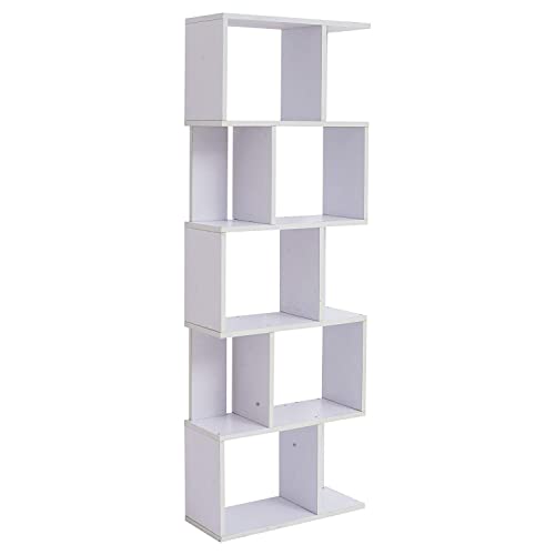 Mobili-Rebecca-Bibliothque-Etagre-5-Etagres-Moderne-Bois-Bureau-Salon-0