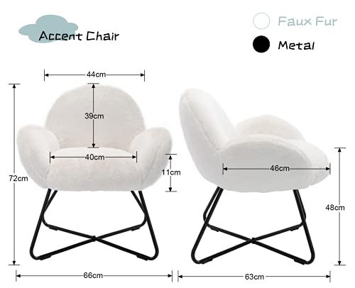 Wahson-Chaise-Salle-a-Manger-de-Loisirs-avec-Pieds-en-Metal-Croises-Fauteuil-Fausse-Fourrure-pour-SalonChambre-0-0