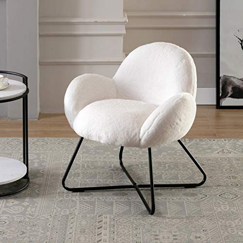 Wahson-Chaise-Salle-a-Manger-de-Loisirs-avec-Pieds-en-Metal-Croises-Fauteuil-Fausse-Fourrure-pour-SalonChambre-0